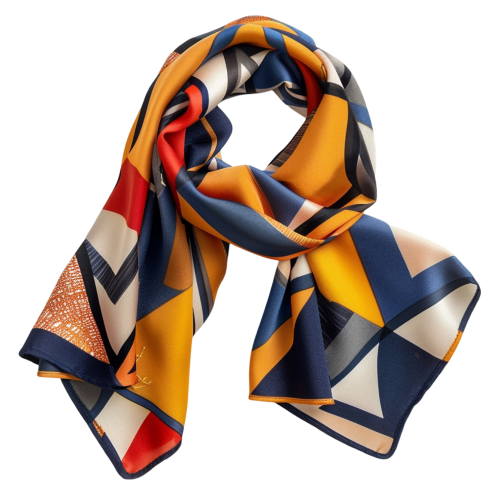 a scarf with geometric patterns on it png