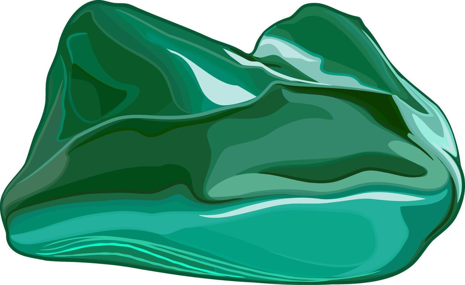 Natural untreated malachite gem. vector