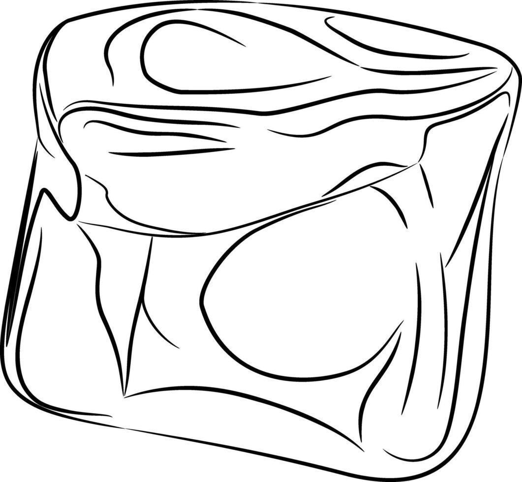 Line art of natural untreated malachite gem. vector