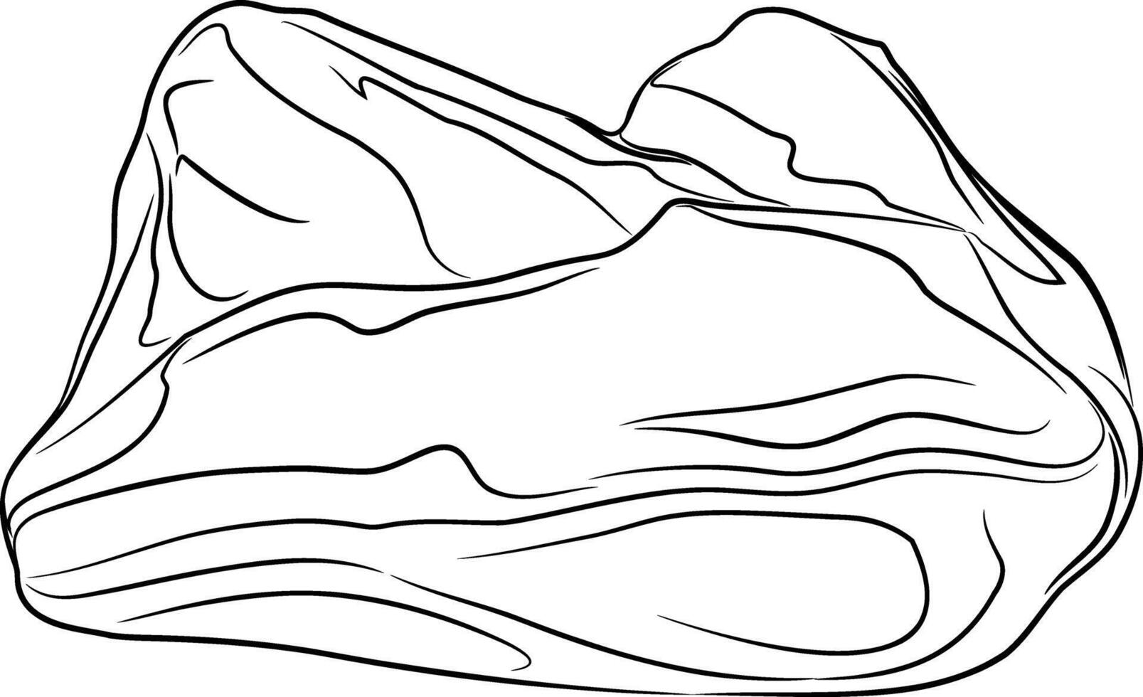 Line art of natural untreated malachite gem. vector