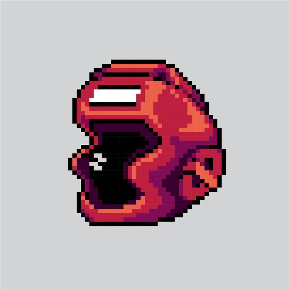 Pixel art illustration Boxing Helmet. Pixelated Head Protector