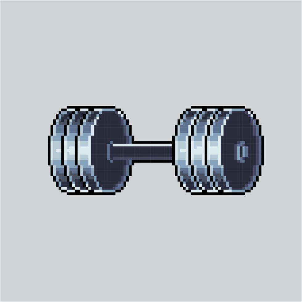Pixel art illustration Barbell. Pixelated Dumbbell. Barbell Dumbbell Gym icon pixelated for the pixel art game and icon for website and game. old school retro. vector