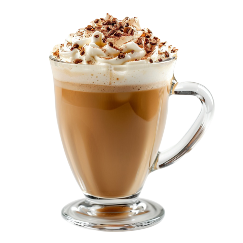 coffee with whipped cream and chocolate png