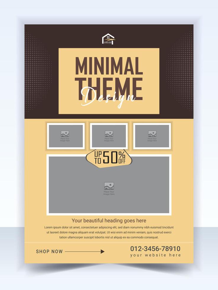 Furniture Sale Flyer Layout, Furniture or Interior Flyers Template vector