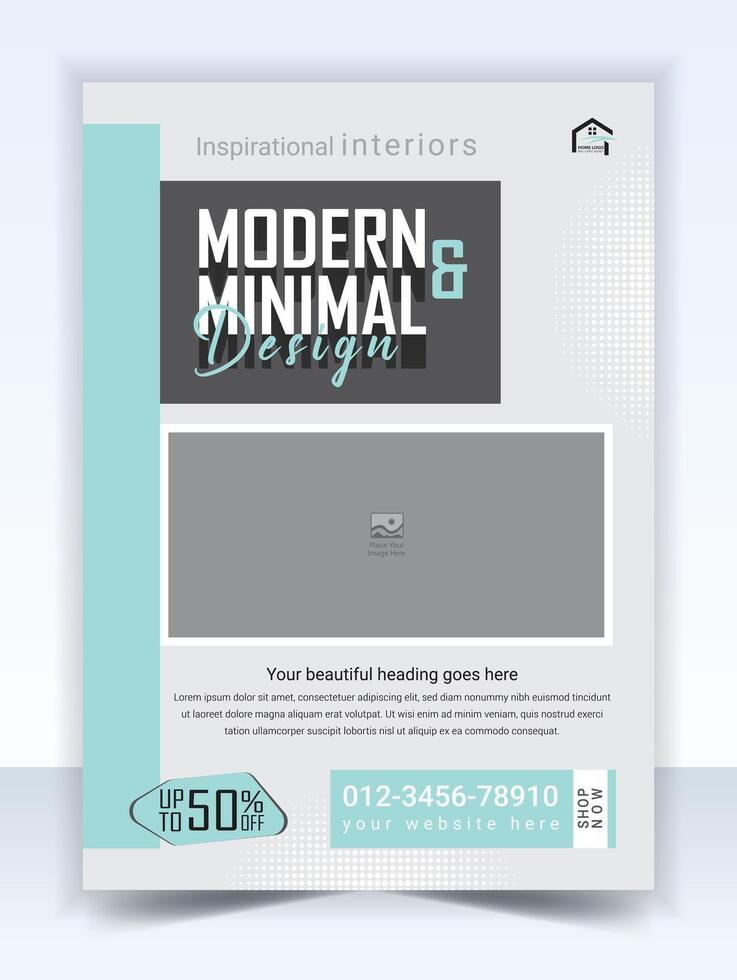 Furniture Sale Flyer Layout, Furniture or Interior Flyers Template vector