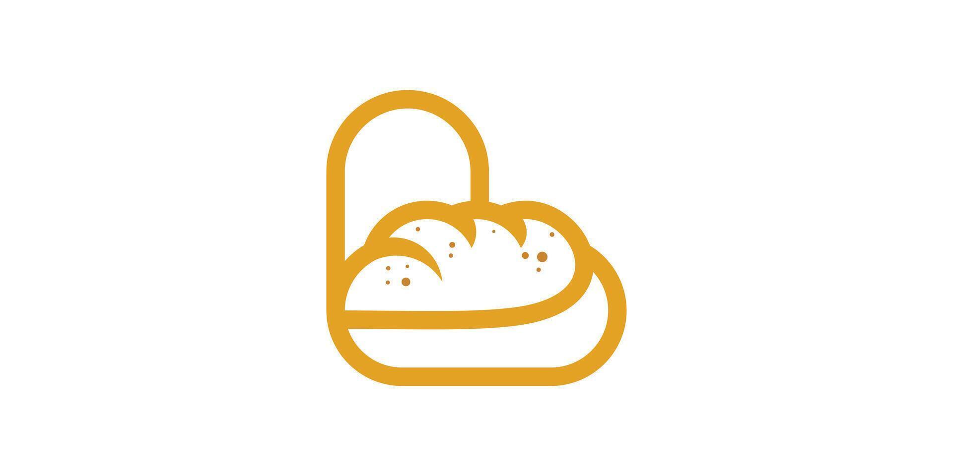logo design love bread, heart, wheat, cake, logo design symbol, icon, , creative, idea. vector