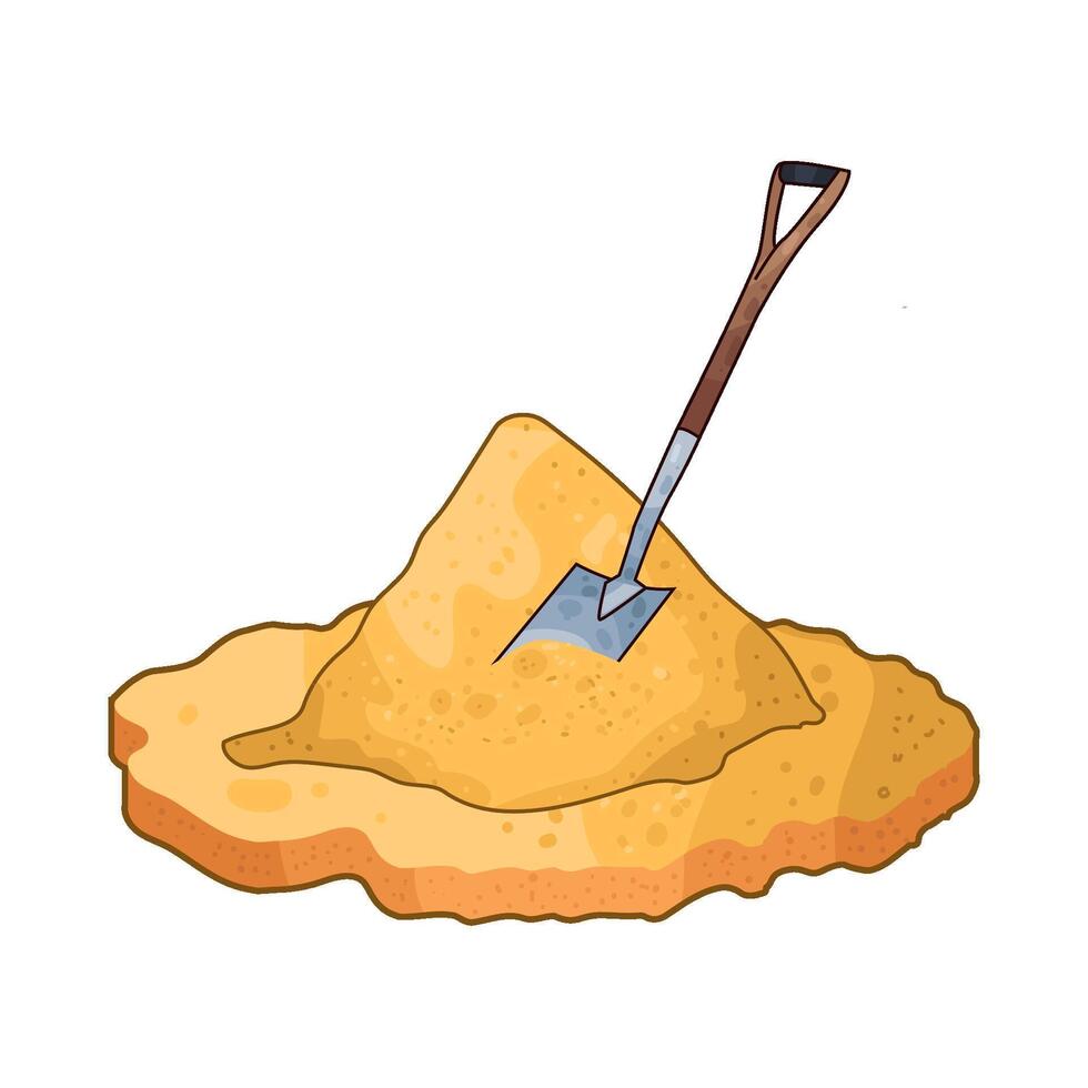 Illustration of sand and shovel vector