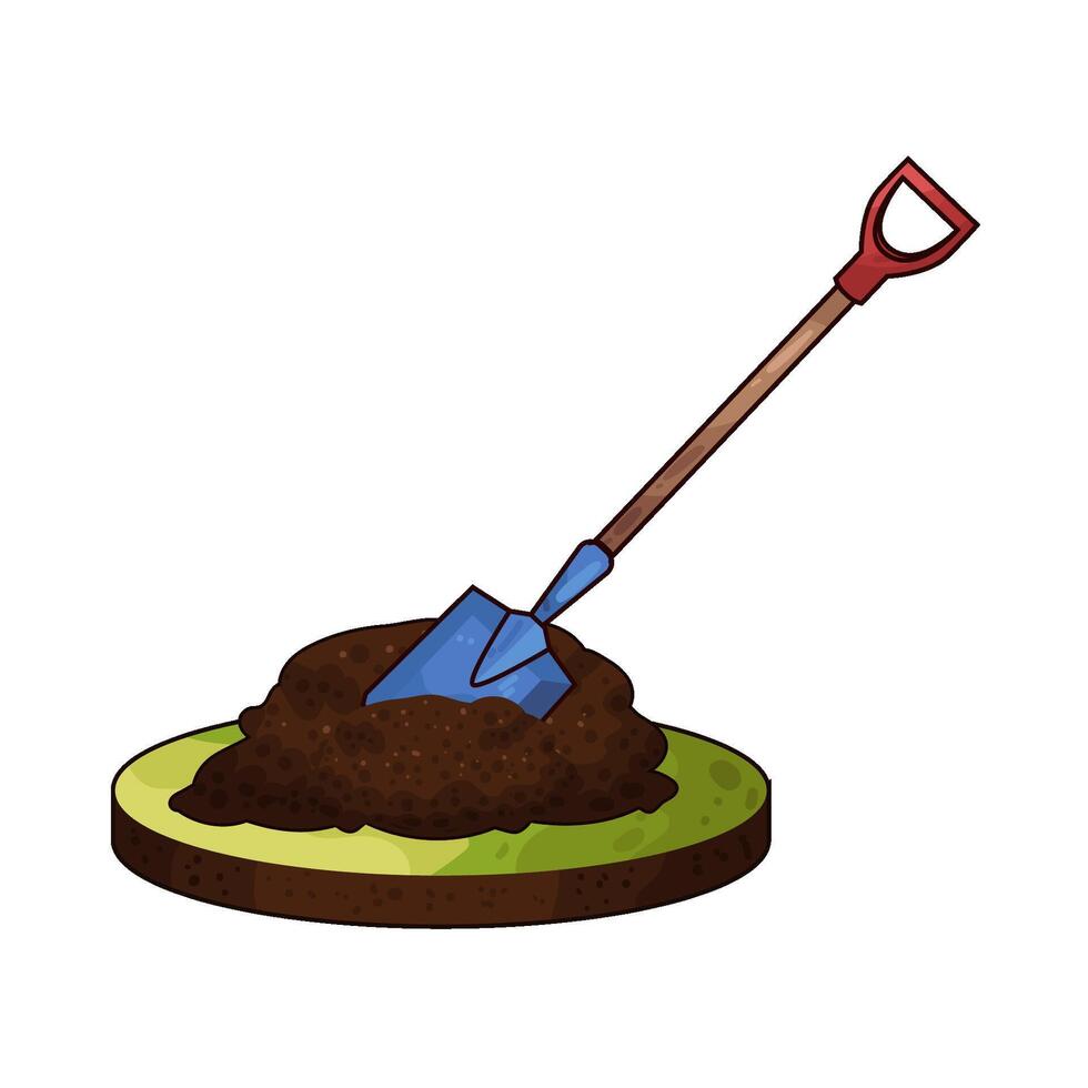 Illustration of sand and shovel vector