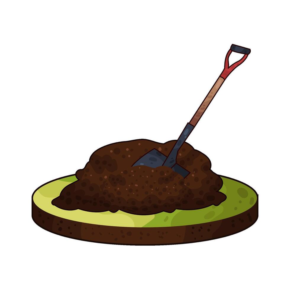 Illustration of sand and shovel vector