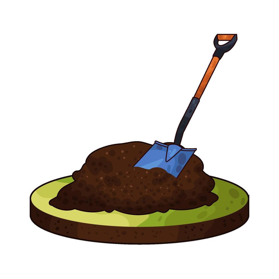 Illustration of sand and shovel vector