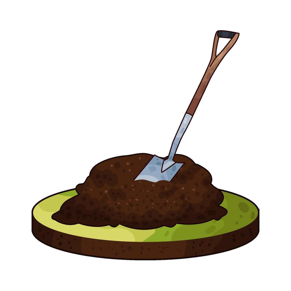 Illustration of sand and shovel vector