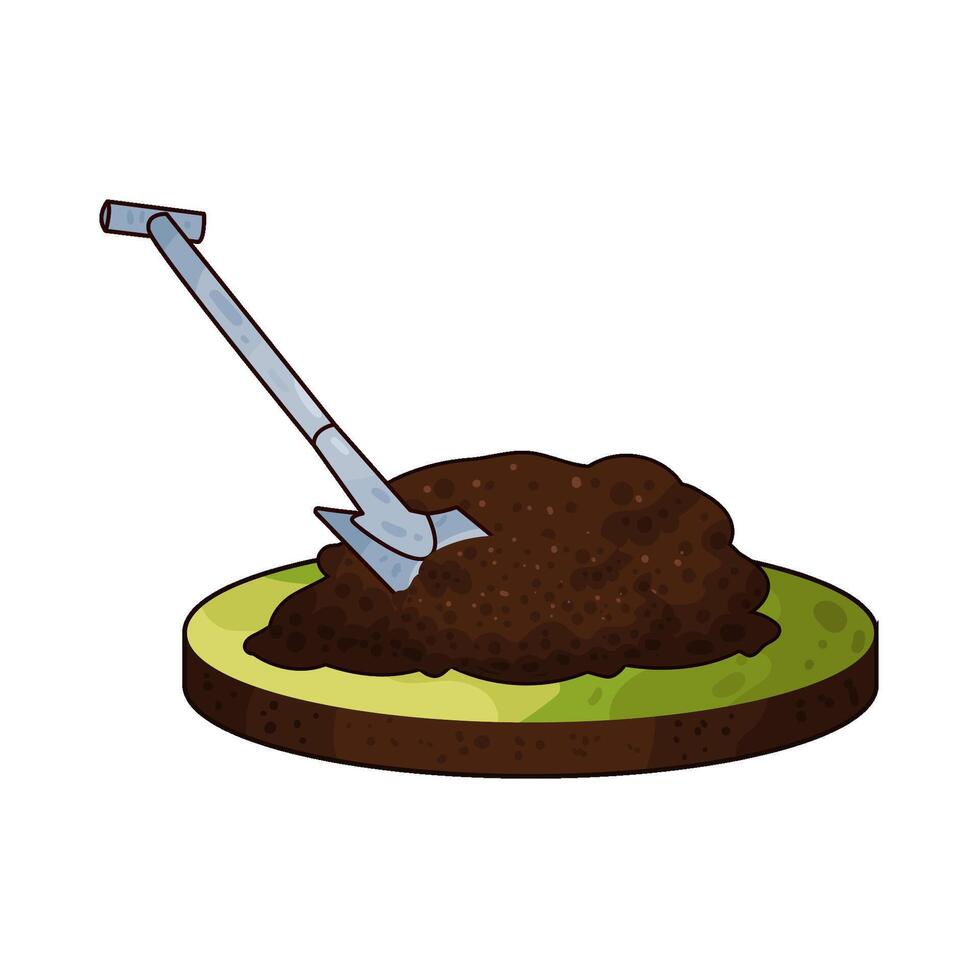 Illustration of sand and shovel vector