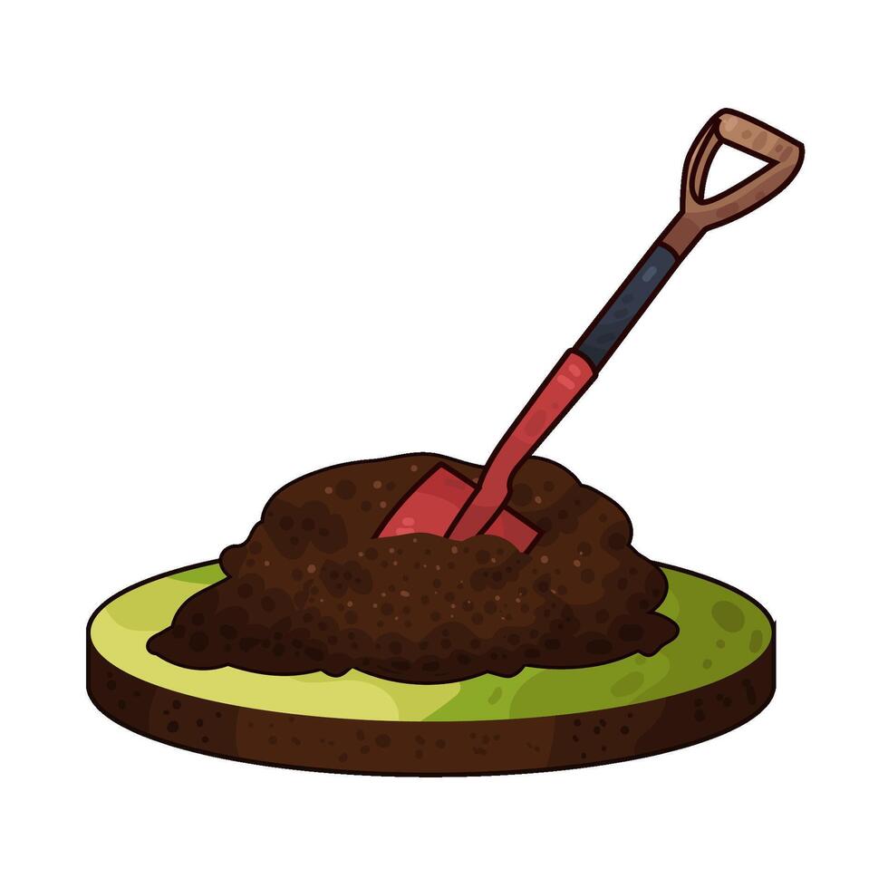 Illustration of sand and shovel vector
