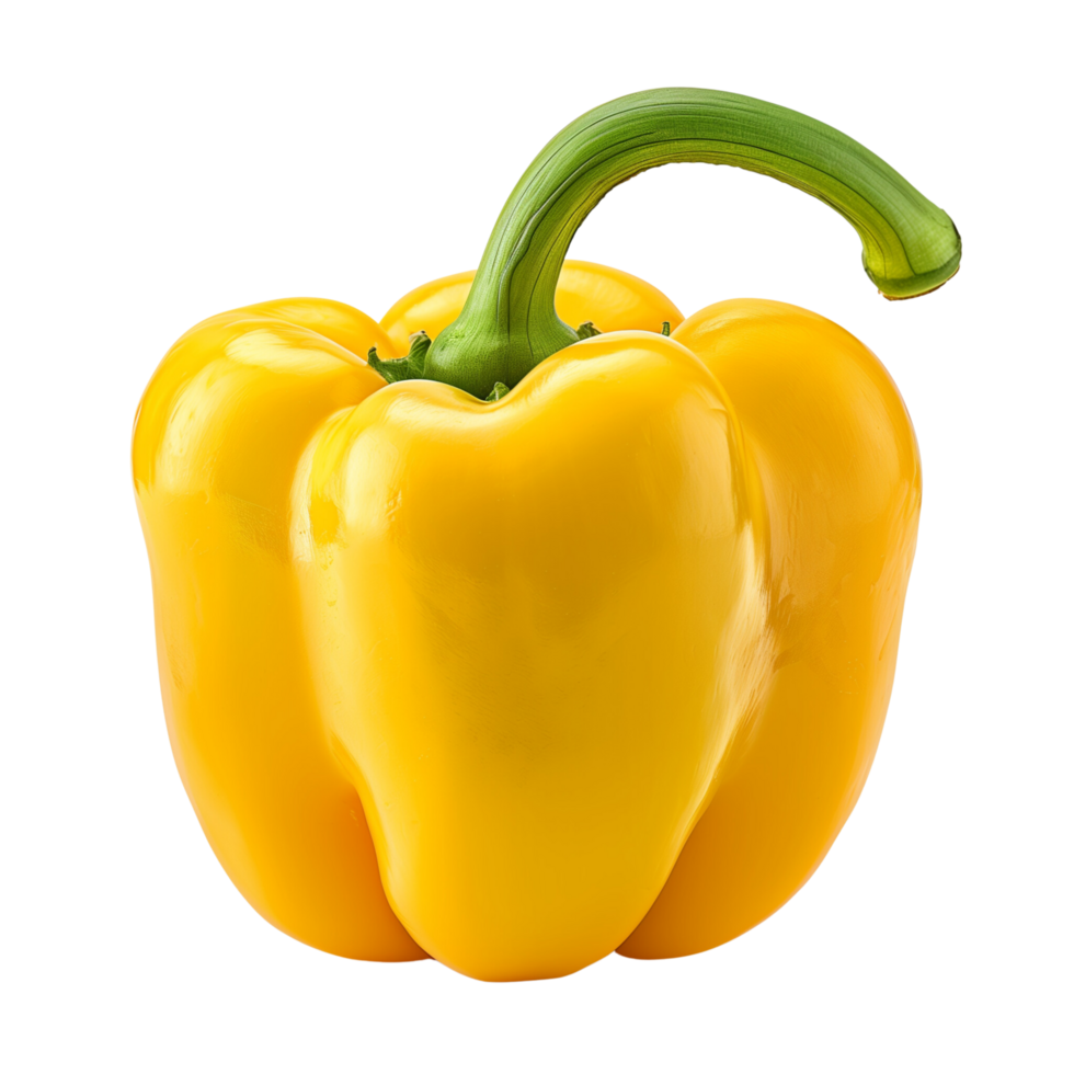 A fresh yellow pepper isolated on a transparent background png