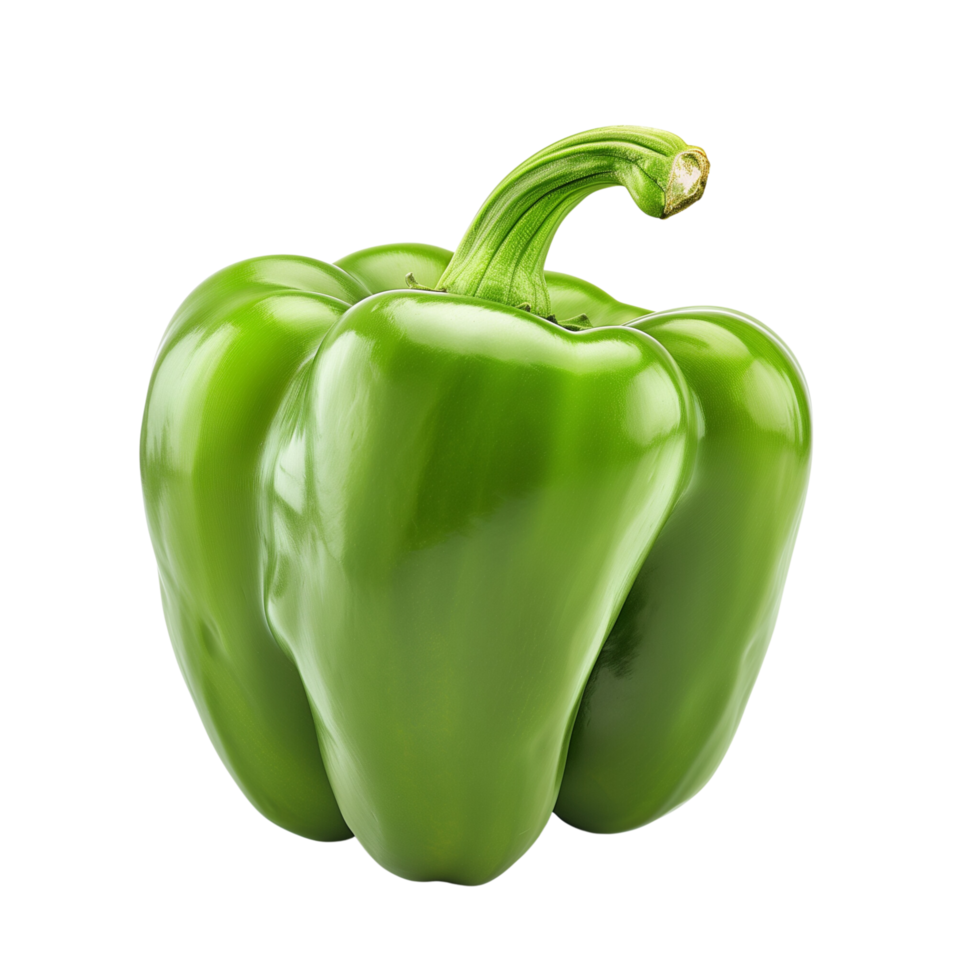 A fresh green pepper isolated on a transparent background png