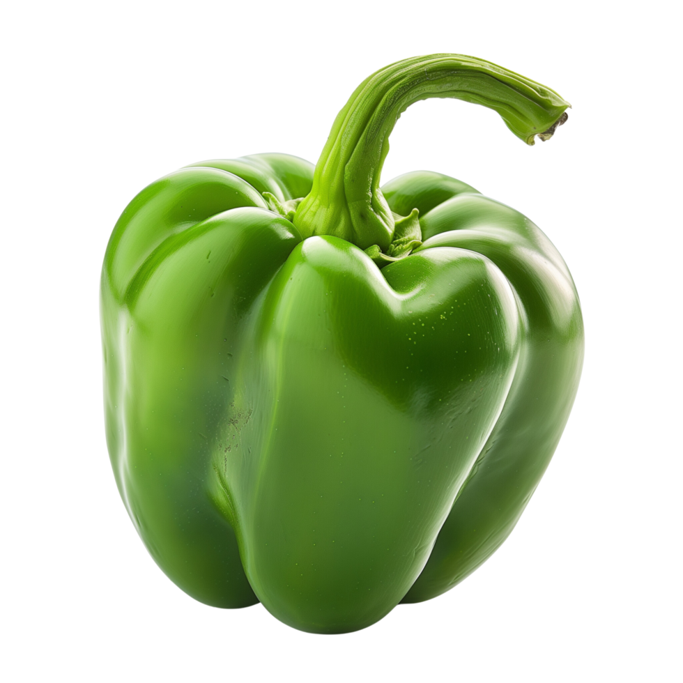 A fresh green pepper isolated on a transparent background png