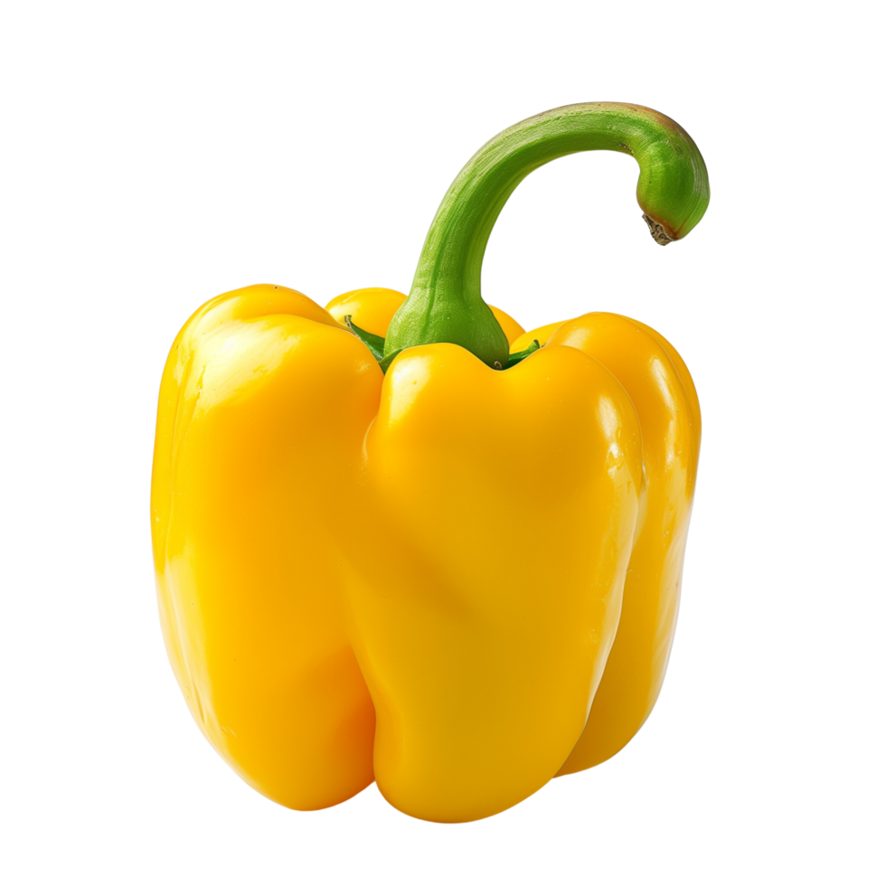 A fresh yellow pepper isolated on a transparent background png