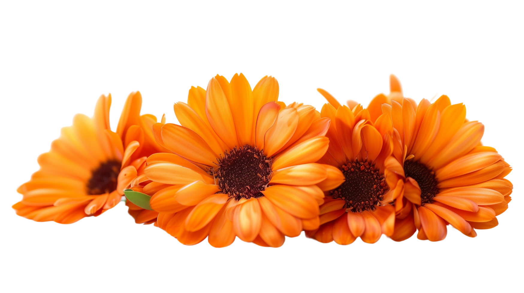 Orange flowers foreground isolated on a transparent background png