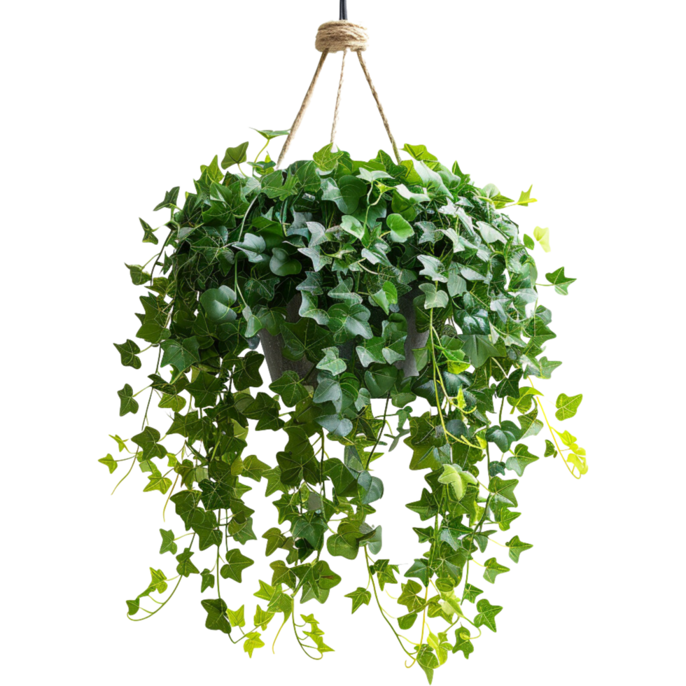 A hanging ivy plants on pot on a transparent background png