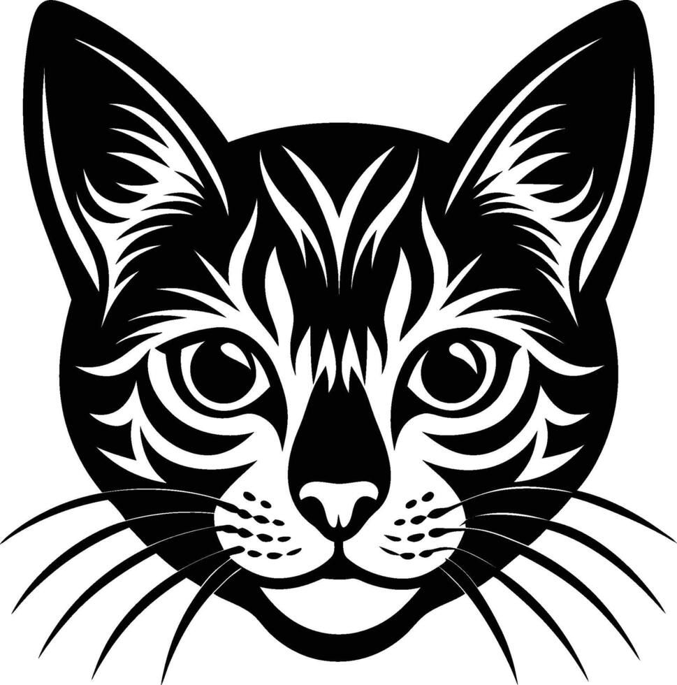 Silhouette Cat face vector