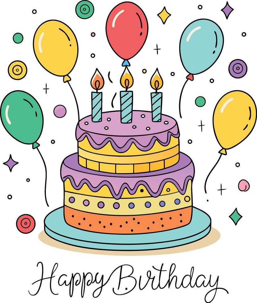 Happy Birthday Day greeting Card illustration vector
