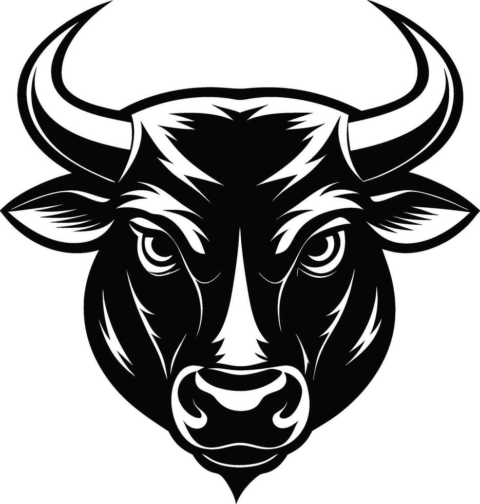 silhouette Bull head face vector