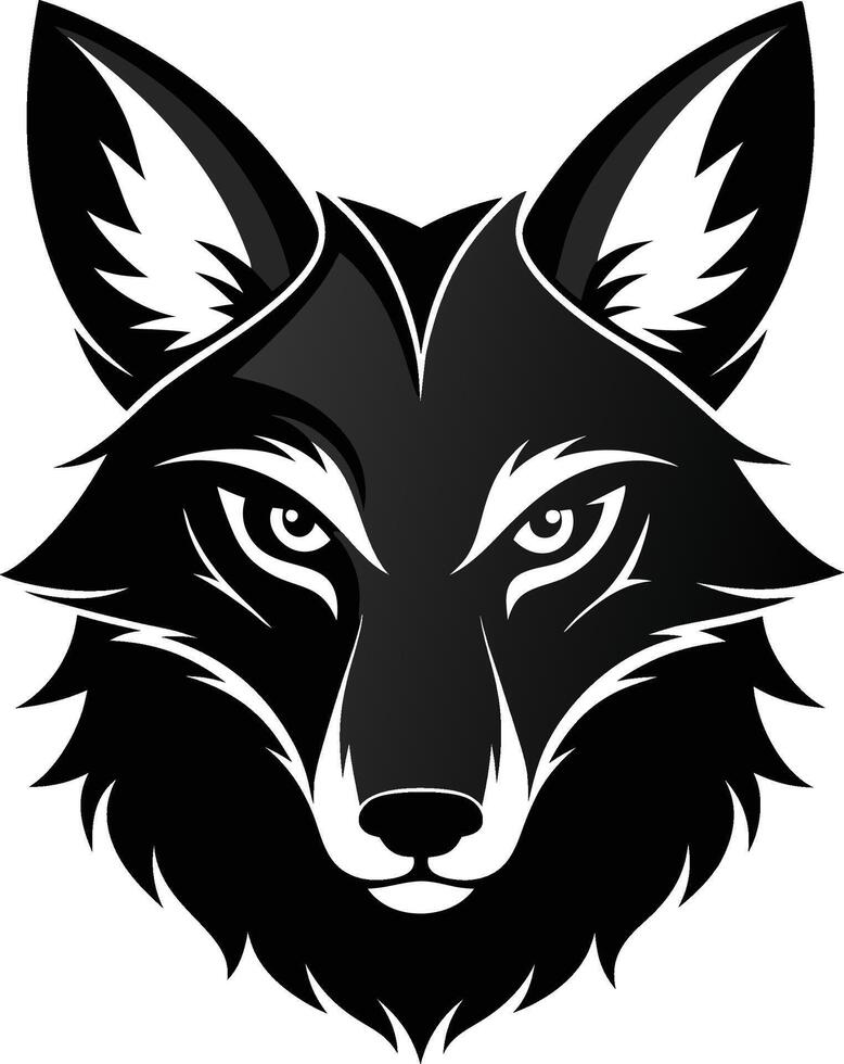 Silhouette fox face vector