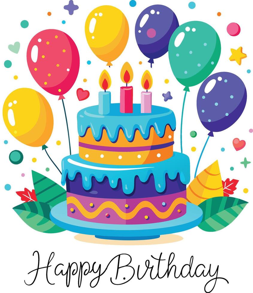 Happy Birthday Day greeting Card illustration vector
