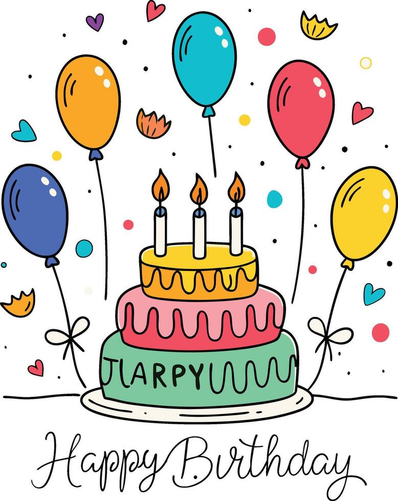 Happy Birthday Day greeting Card illustration vector