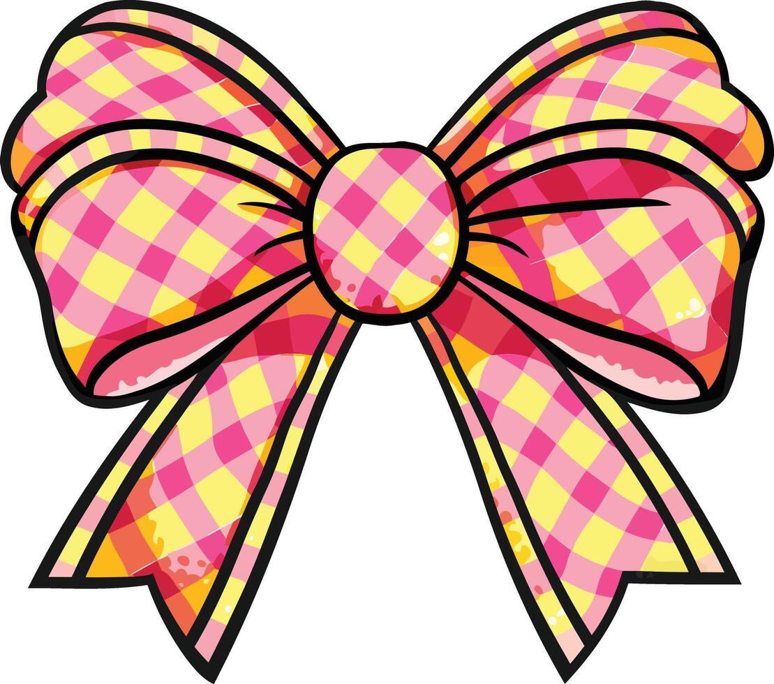 Charming Rose Gold Watercolor Bow with Ribbon and Gold Accents Perfect for Elegant Decorations and Artistic Designs vector