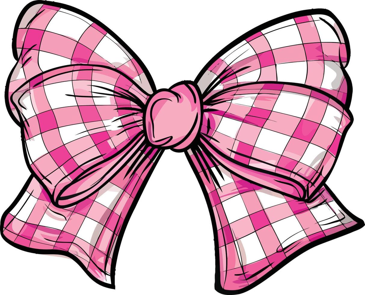 Charming Pink Bow Illustration Isolated on White Background Perfect for Digital Designs and Creative Projects vector
