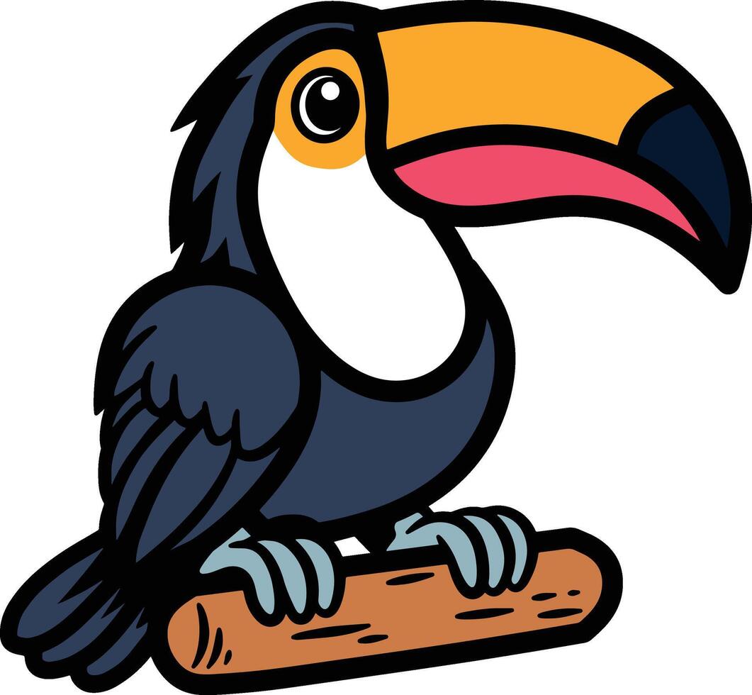 Cute Toucan Bird Mascot Illustration vector