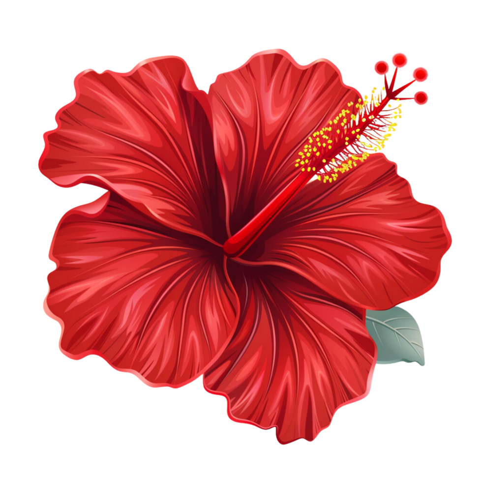 A tropical red hibiscus flowers on a transparent background png
