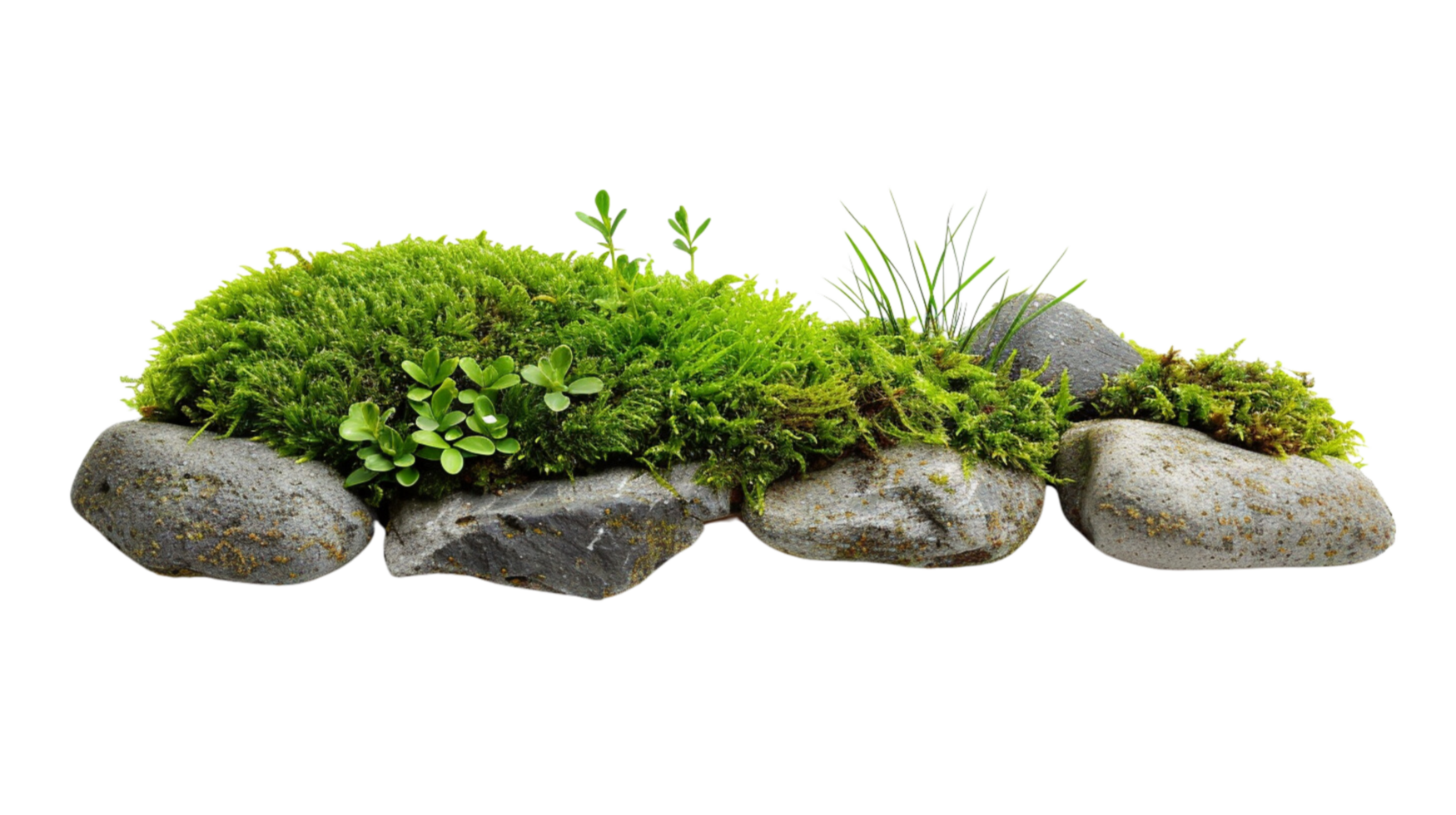 Accompanied by ornamental stones and grass on a transparent background png
