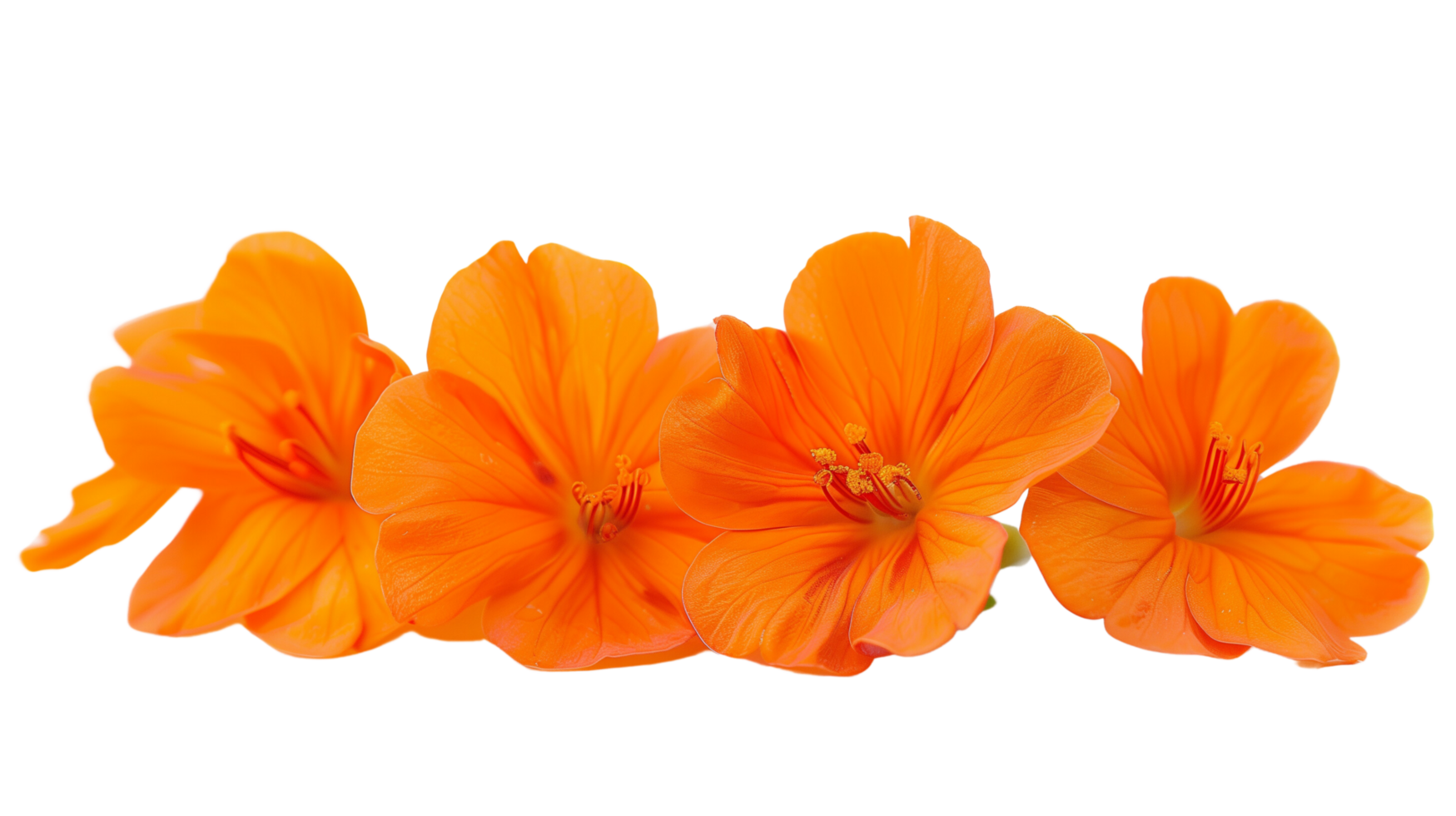 Orange flowers foreground isolated on a transparent background png