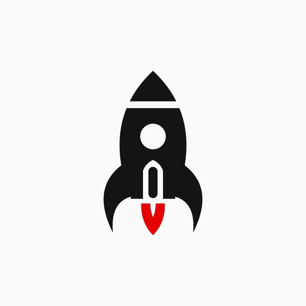 Rocket icon design silhouette illustration. vector