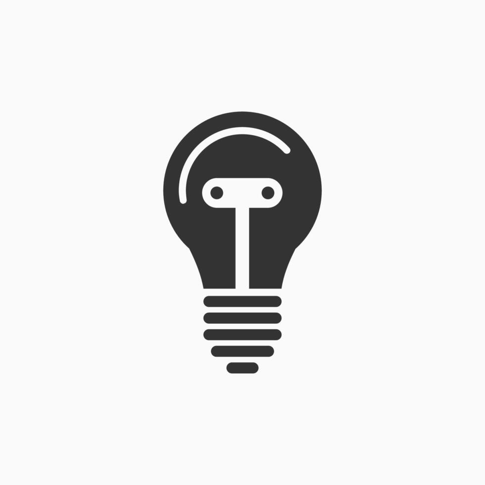 Light bulb icon design silhouette illustration. vector