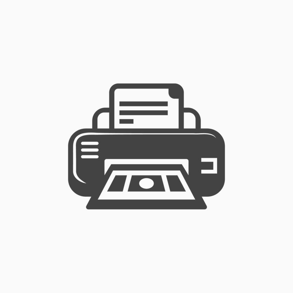 Printer sign and symbol. vector