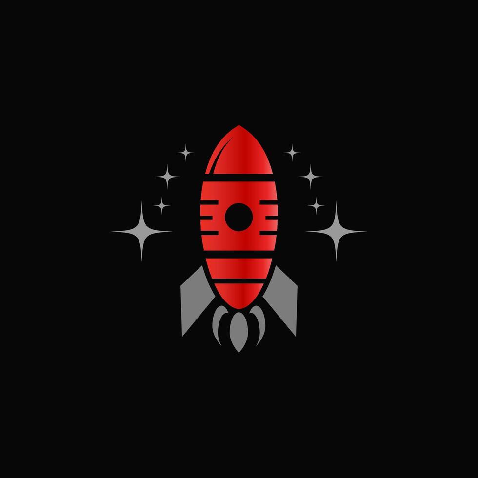 Rocket space launch logotype design vector