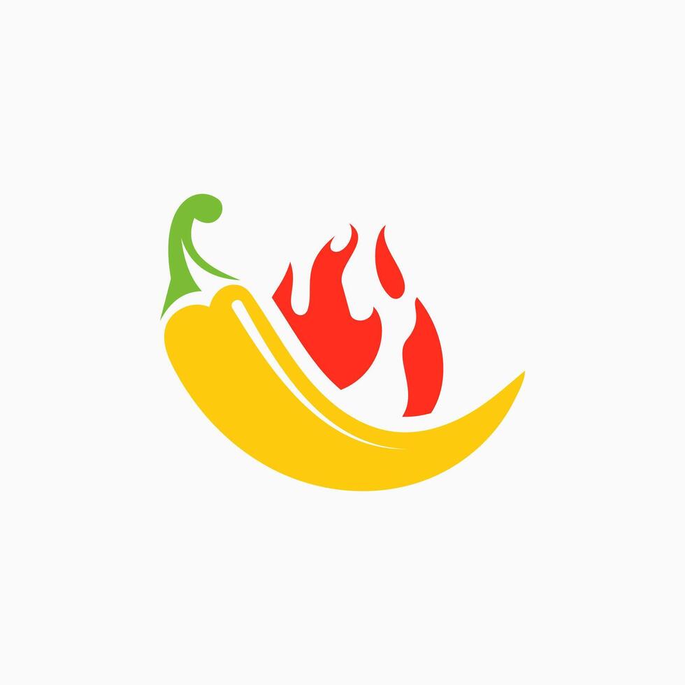 Chilli pepper with fire illustration design. vector