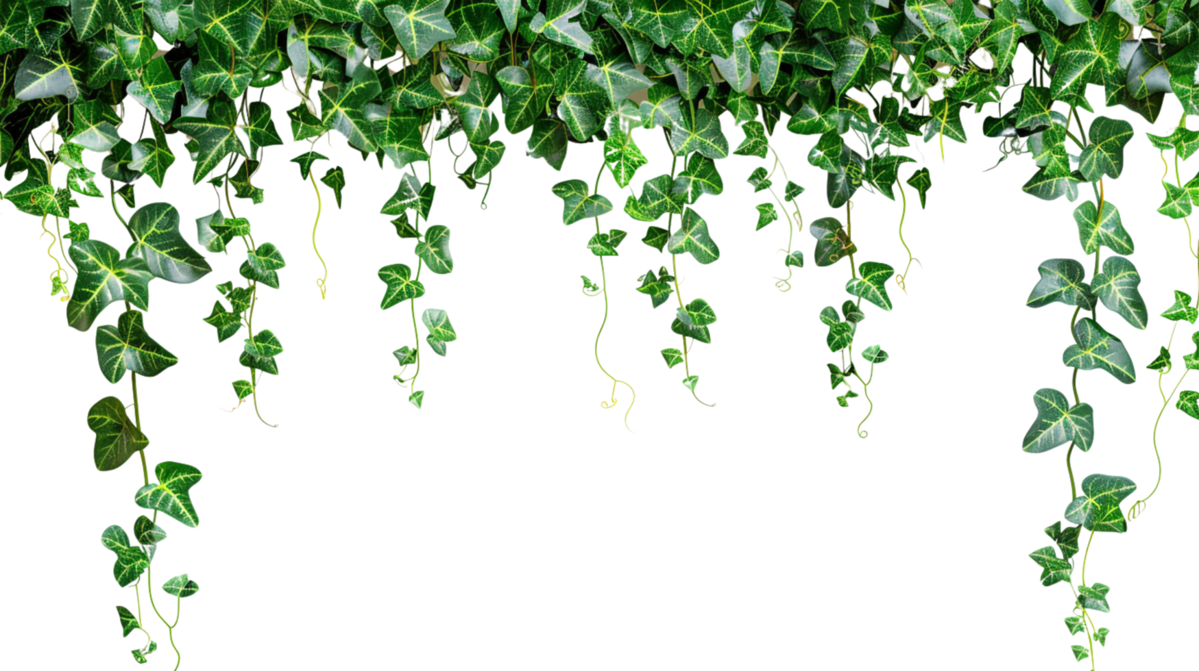 Tropical creeper border hanging on a transparent background png