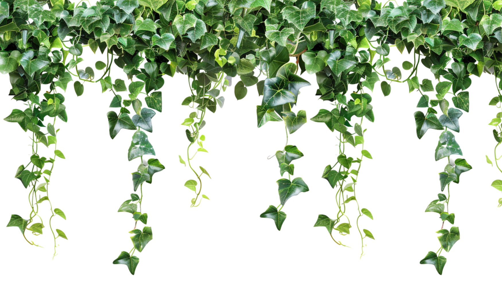 Tropical creeper border hanging on a transparent background png