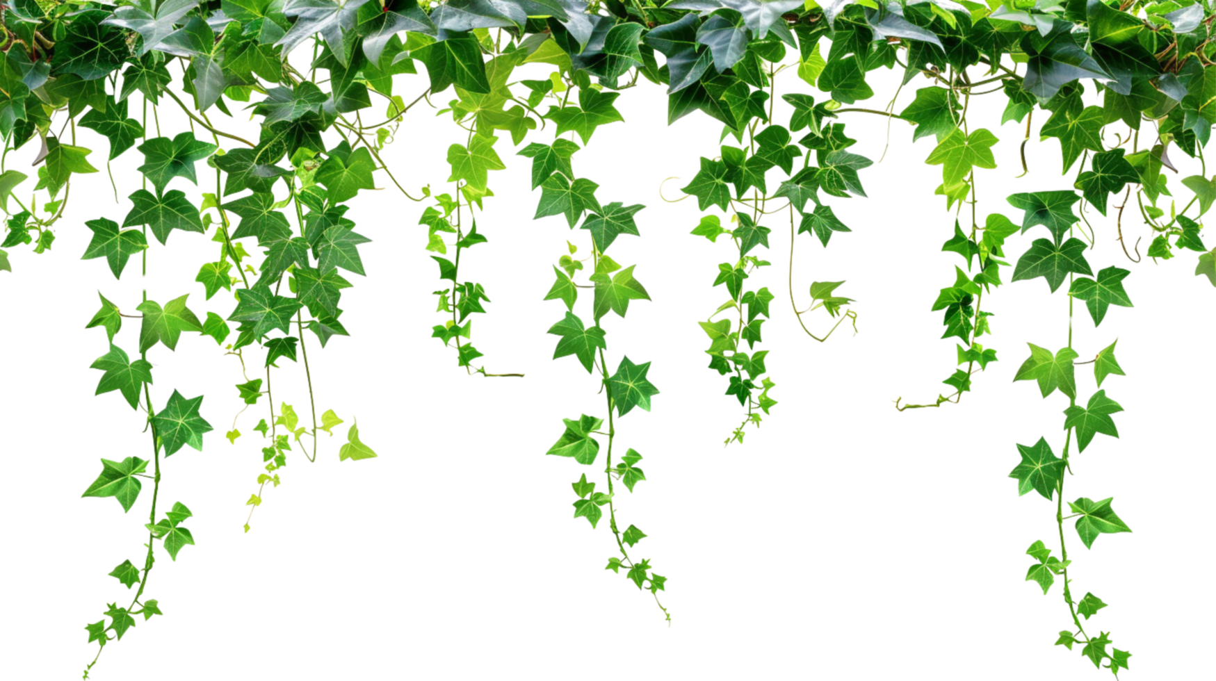 Tropical creeper border hanging on a transparent background png