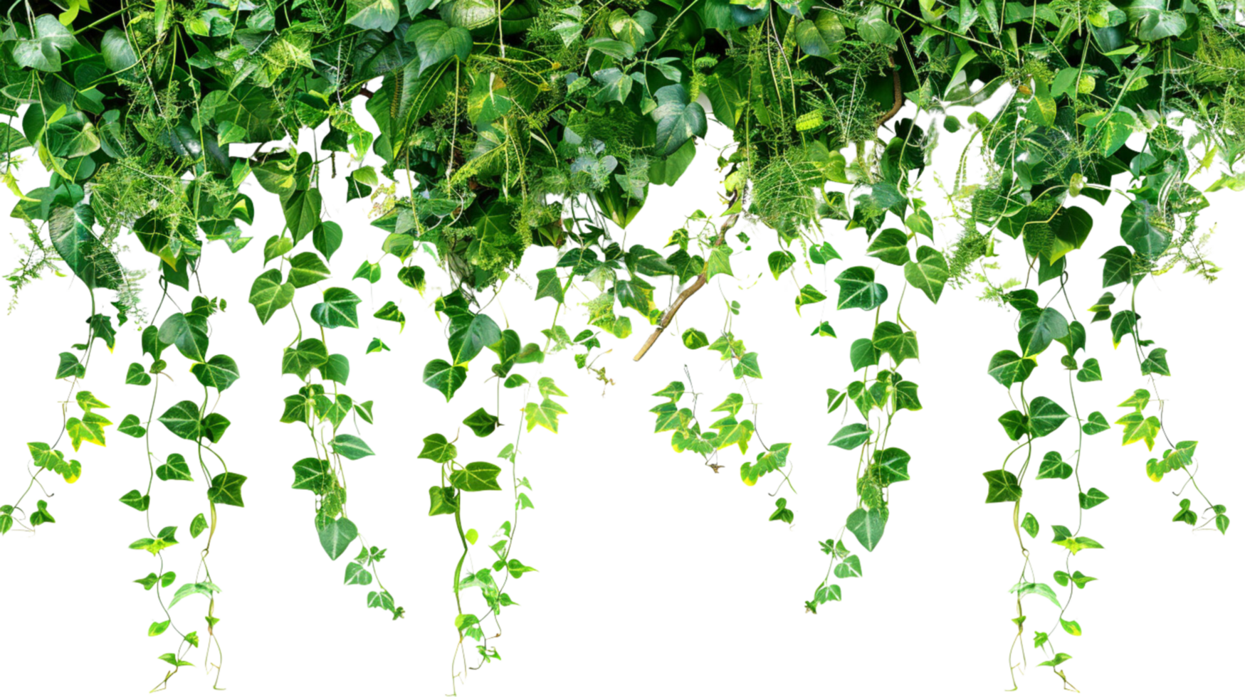 Tropical creeper border hanging on a transparent background png