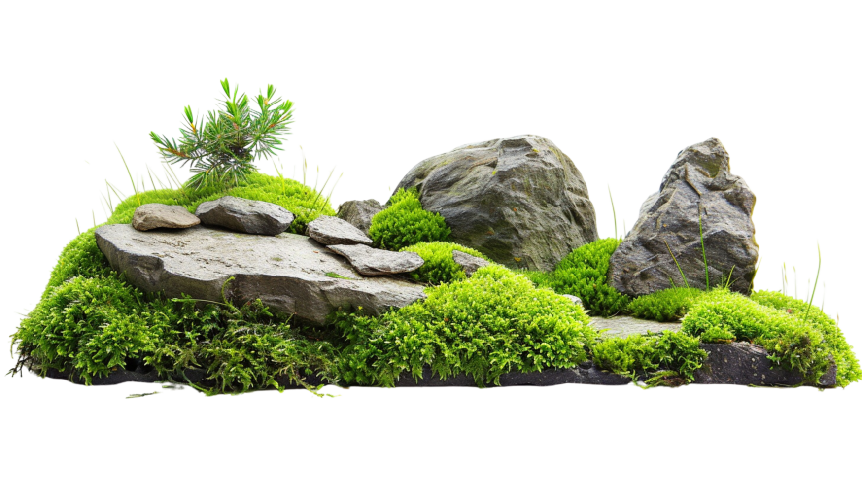 Accompanied by ornamental stones and grass on a transparent background png