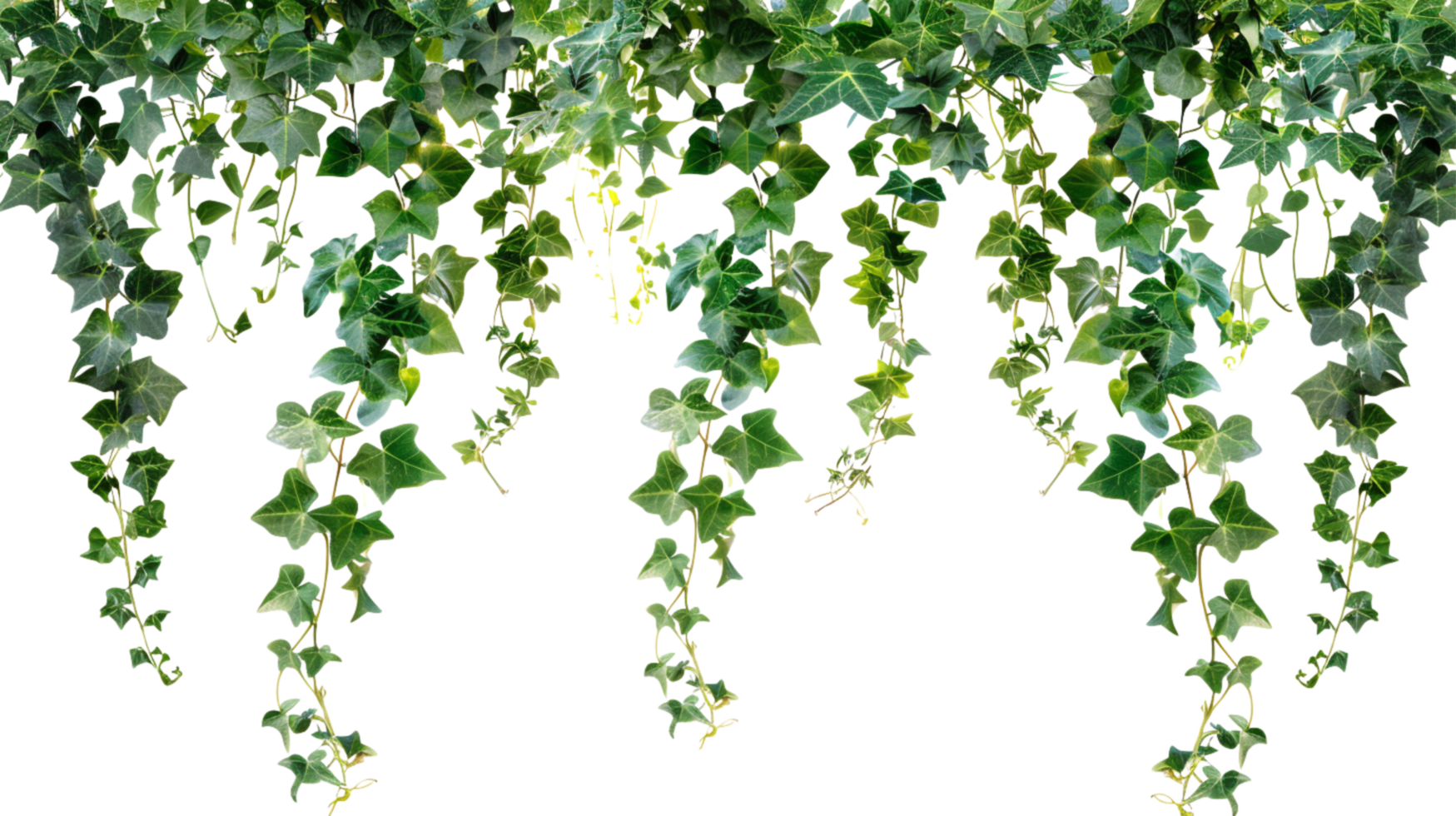 Tropical creeper border hanging on a transparent background png