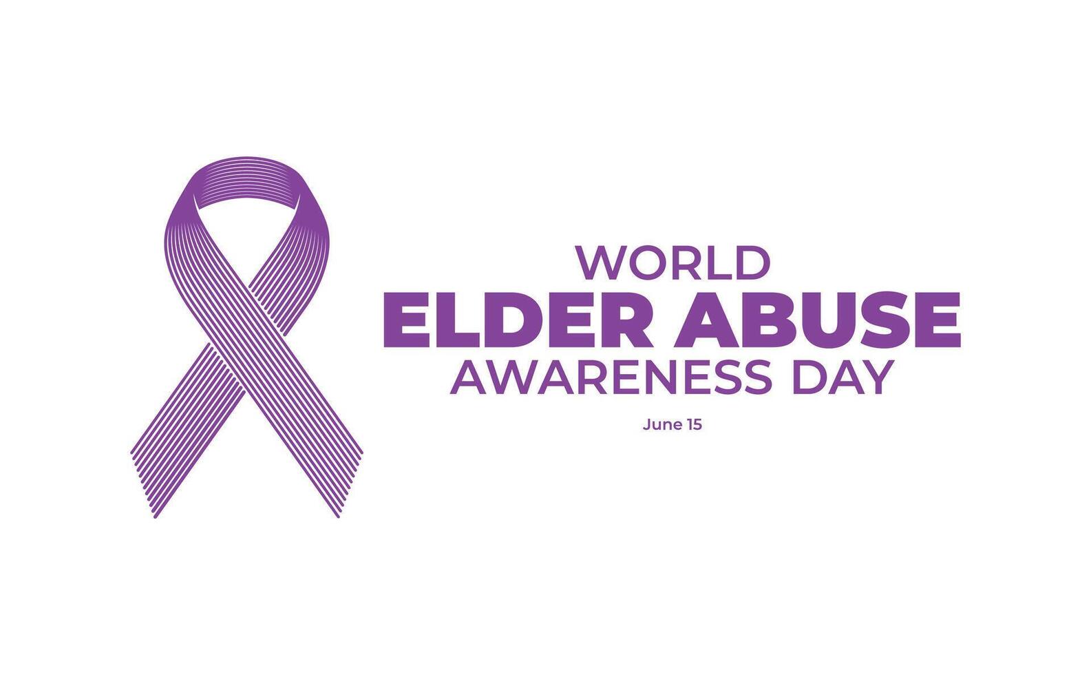 World Elder abuse awareness day with simple minimalist line art monoline style illustration vector