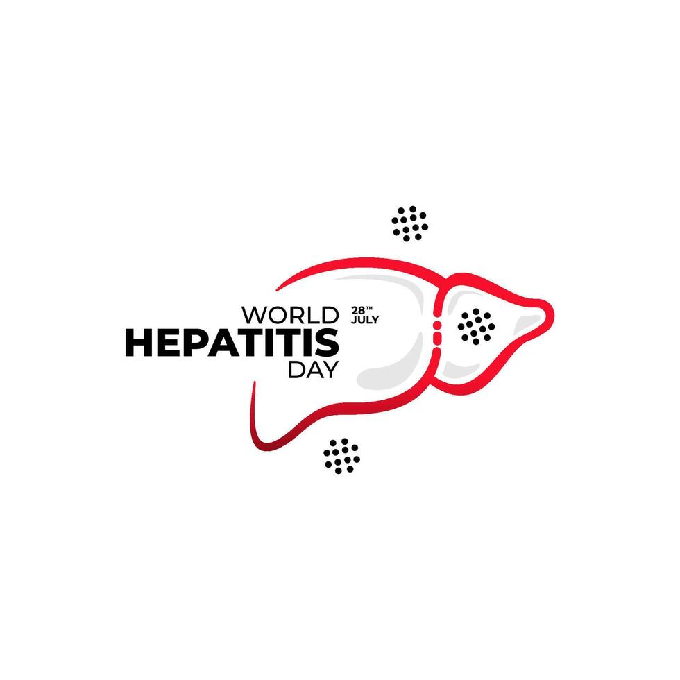world hepatitis day logo design isolated on white background. illustration vector