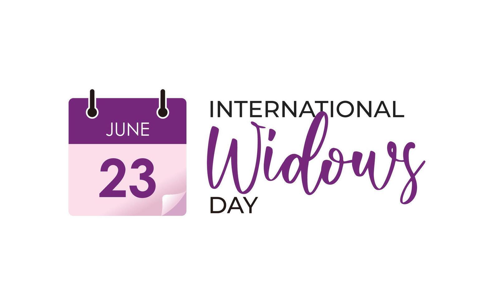 International Widows day illustration observed every year on June 23. for logo, banner, website, poster, background, card, campaign, brochure, and many more vector