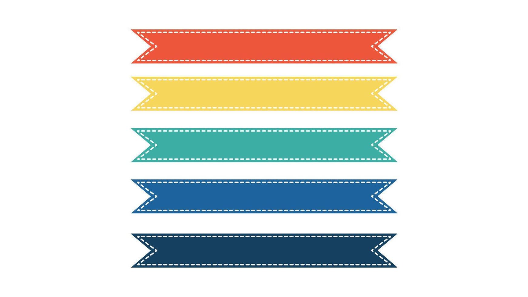 Set of colorful ribbons, colorful text box design set, colorful ribbons vector